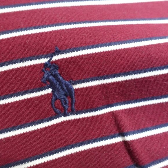Polo Ralph Lauren Mens Polo Shirt 2XL Red Burgundy Striped Recent - Picture 4 of 12